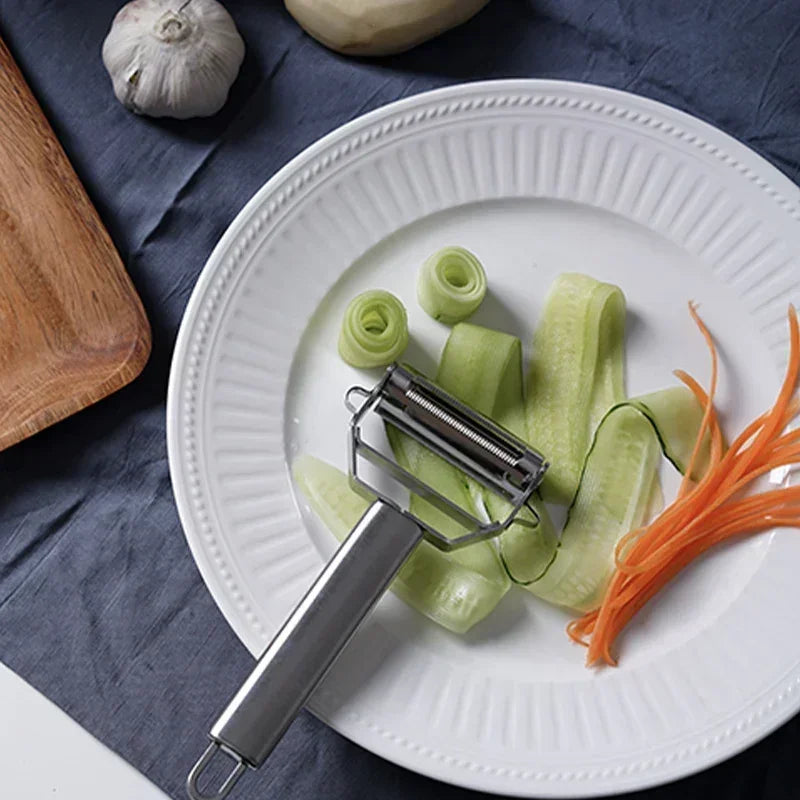 Multifunctional 304 Stainless Steel Vegetable Peeler & Julienne Grater – Fruit, Potato & Carrot Shredder