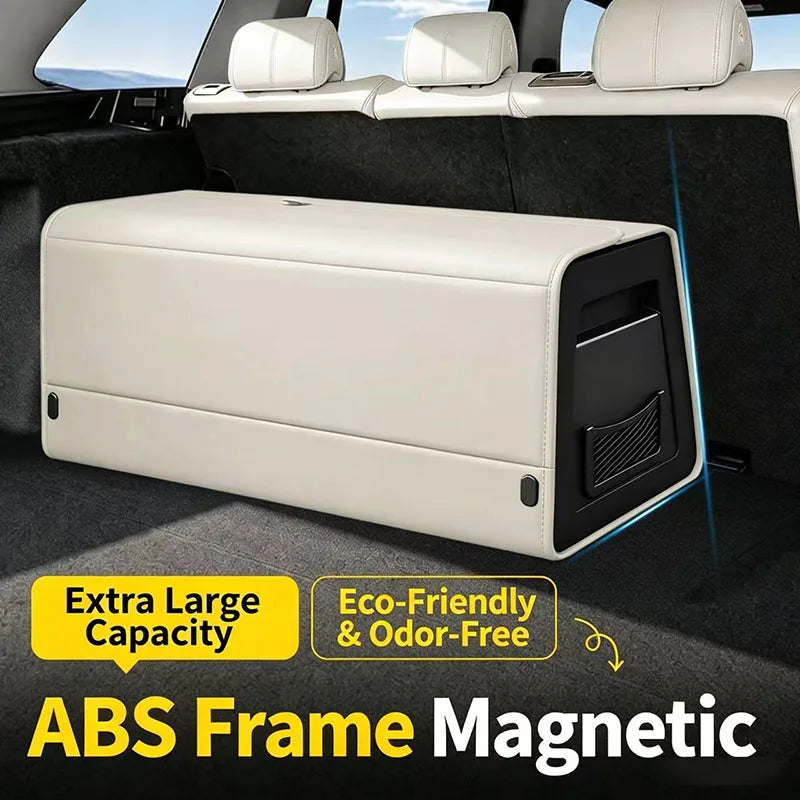 Foldable Nappa Leather Car Trunk Organizer - Large Capacity Multi-Compartment Trunk Storage (S/M/L/XL)