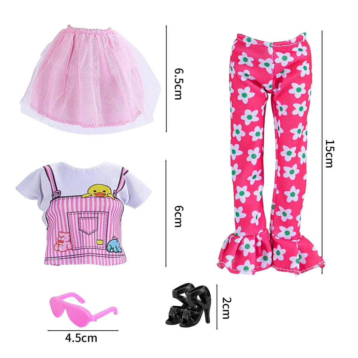 30cm Doll Clothes 1-Set Pink Fashion Outfit - Tops, Skirt, Shoes & Necklace for 11–11.8 in Dolls (BJD, Fashion Dolls)