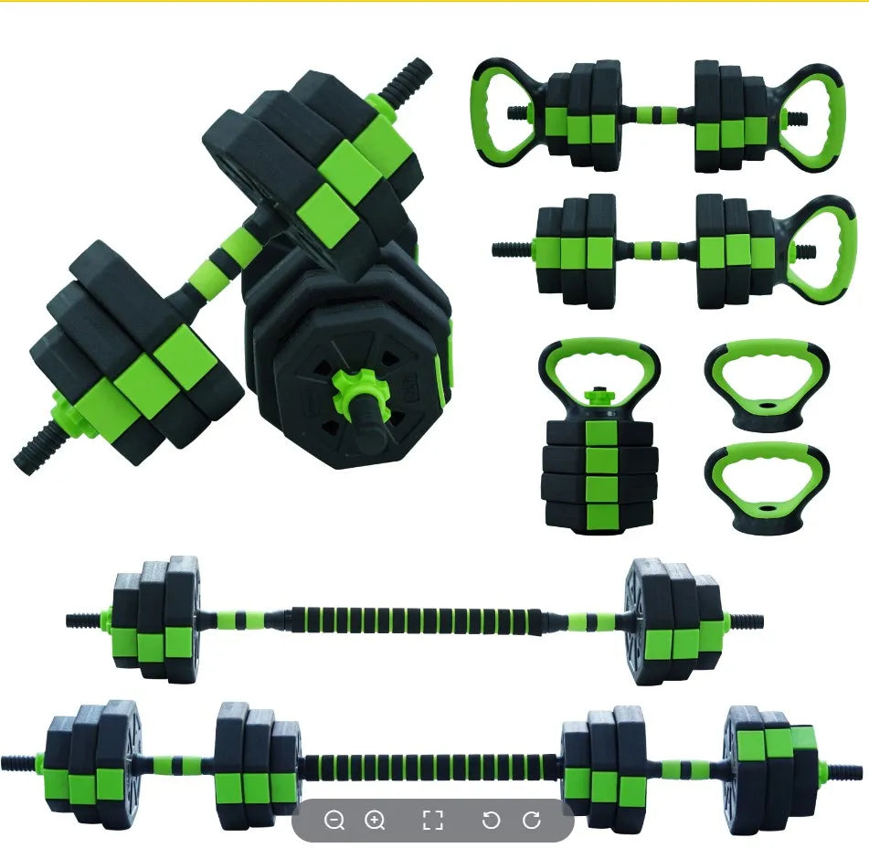 Adjustable 4‑in‑1 Dumbbell & Kettlebell Set 66/88 lb (30/40 kg) — Converts to Barbell & Push‑Up Handles for Home Gym