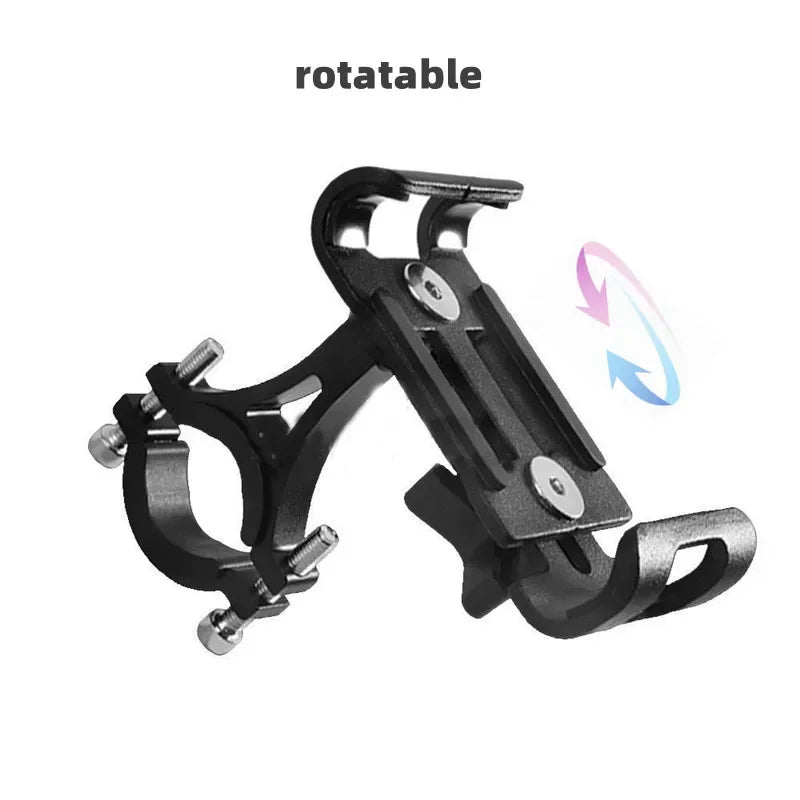 Aluminum Alloy 360° Rotating Anti-Slip Bike & Motorcycle Phone Holder – GPS Clip for iPhone, Xiaomi (Fits 3.5–6.5 in / 8.9–16.5 cm)