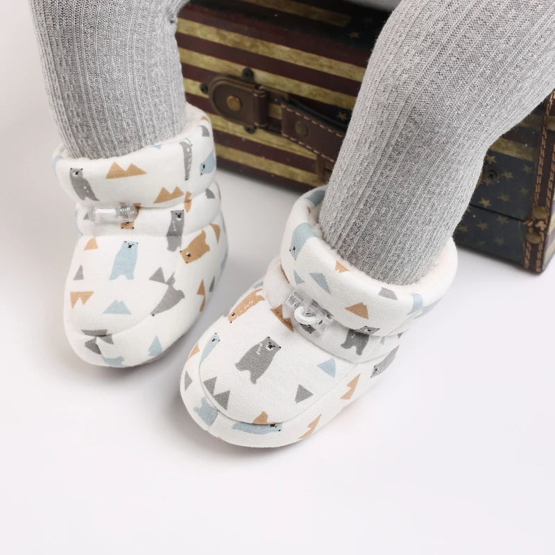 Winter Baby Boots Cartoon Soft-Sole Anti-Slip Warm Toddler Walking Booties for Boys & Girls