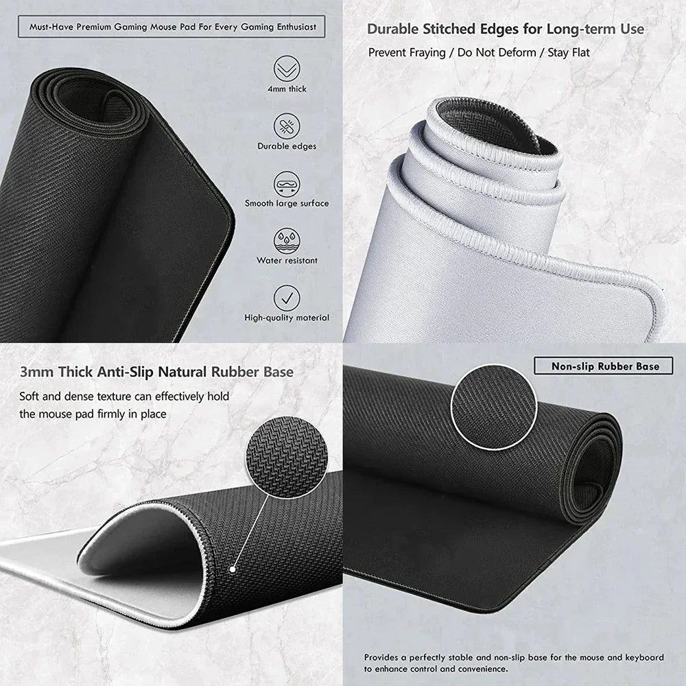 XXL Gaming Mouse Pad Desk Mat 40 x 90 cm (15.7 x 35.4 in) Rubber Anti-Slip Extended Mousepad for Keyboard & PC