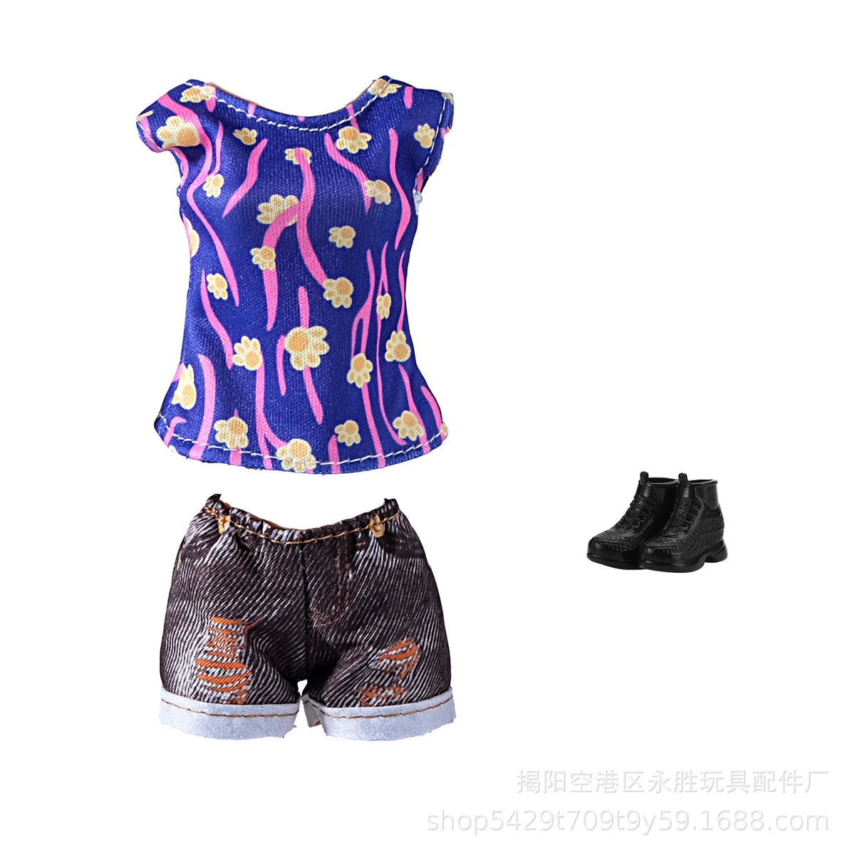 1-Set Doll Clothes for 28–30 cm (11–11.8 in) Fashion Dolls — Colorful Tops, Shorts, Skirt, Shoes & Necklace (BJD Compatible)