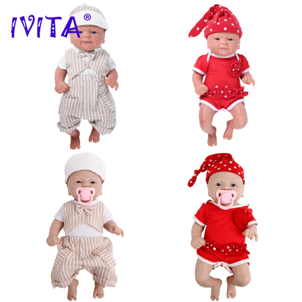 Full Silicone Reborn Baby Doll 14-15 Inch (35-38 cm) Realistic Newborn Lifelike Painted Collectible Gift