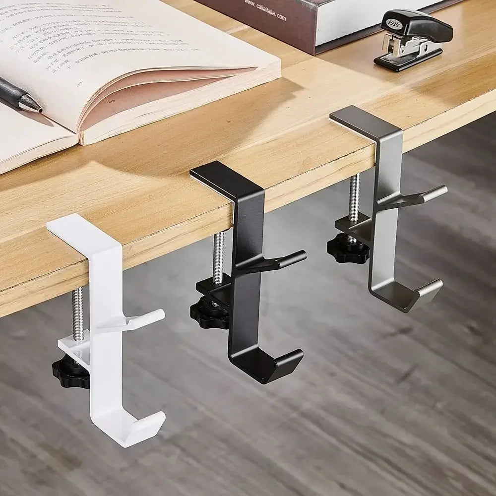 Multi-Functional Table-Side Headphone Hanger and Storage Rack, Universal Metal Headset Holder for Over-Ear & Gaming Headphones