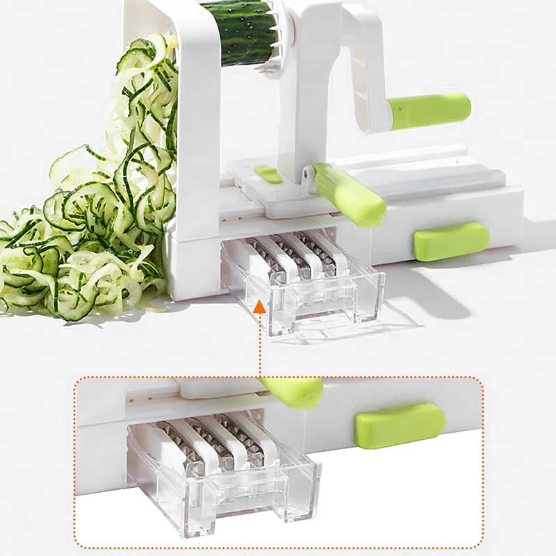 5-Blade Vegetable Spiralizer and Mandoline Slicer with Suction Base, Zucchini Noodle Maker for Veggie Noodles and Curly Fries