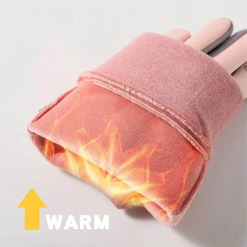 Women's Waterproof Winter Cycling Gloves - Windproof Anti-Slip Warm Outdoor Sports Gloves