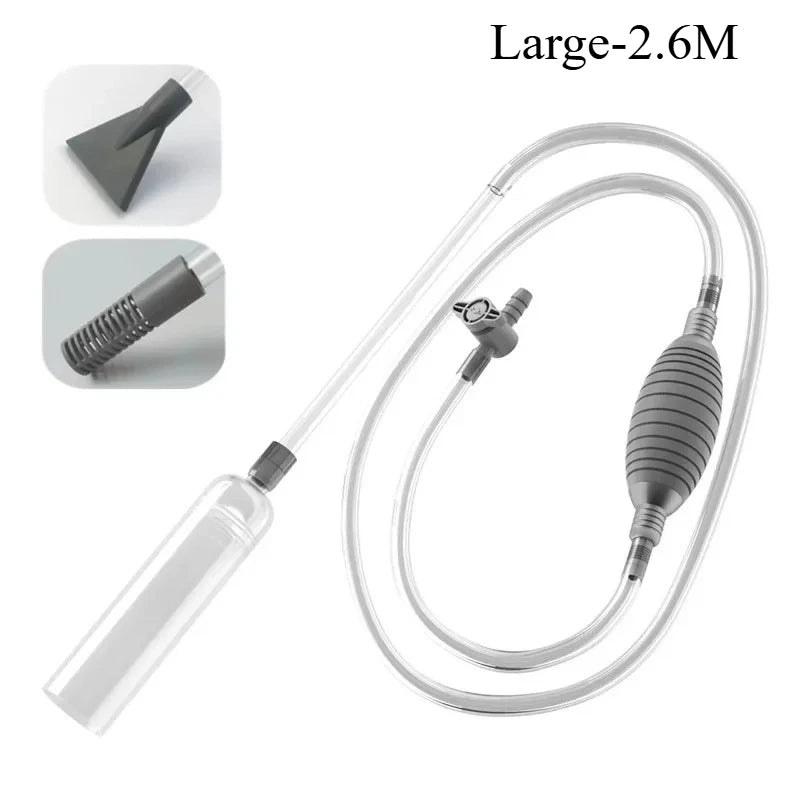 Aquarium Gravel Vacuum Siphon Kit for Large Fish Tanks, Manual Water Change and Sand/Gravel Cleaner with Extension Tube