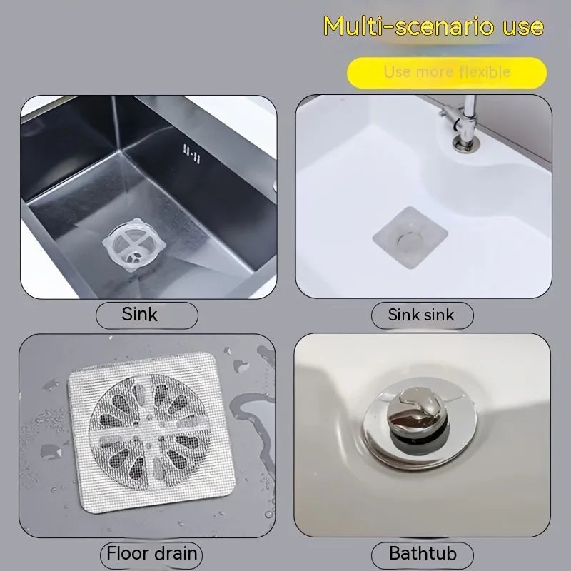 Disposable Shower Drain Hair Catcher Mesh Strainer – Floor & Sink Drain Covers for Bathroom and Kitchen