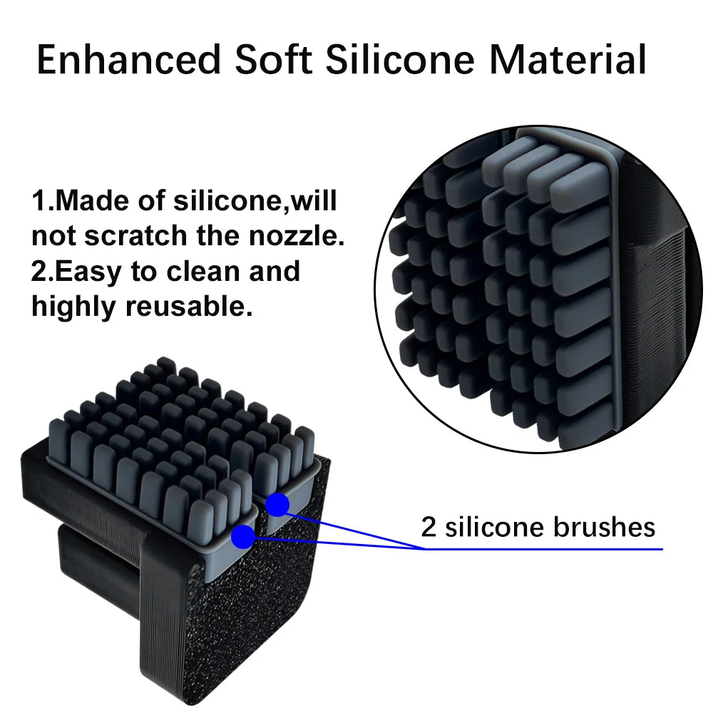Hotend Nozzle Silicone Wiper Brush — Snap-On 3D Printer Nozzle Cleaner