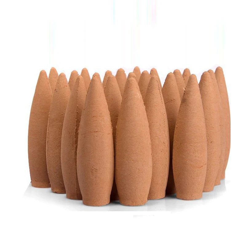 Oversized Backflow Incense Cones 100g, 6–6.5 cm (2.36–2.56 in), 30–35 Min Burn, Sandalwood Lavender Jasmine for Home