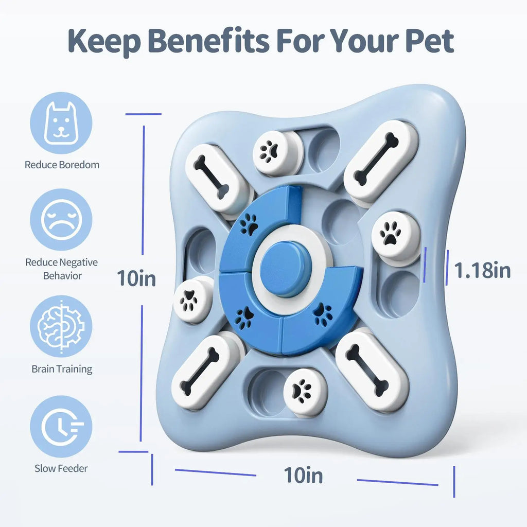 Interactive Dog Squeak Puzzle Toy with Treat Dispenser – Memory Training Slow Feeder, Dishwasher-Safe Plastic
