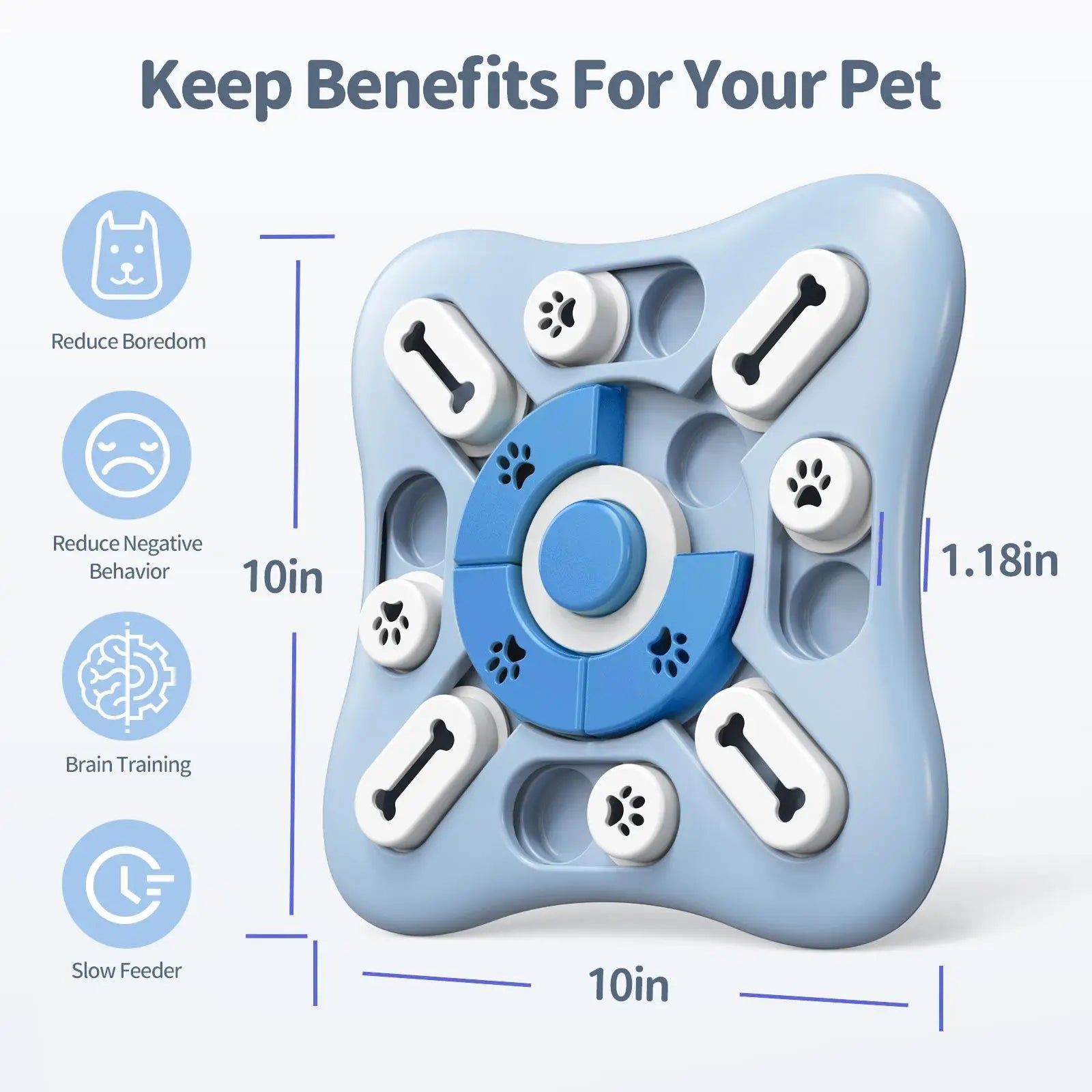 Interactive Dog Squeak Puzzle Toy with Treat Dispenser – Memory Training Slow Feeder, Dishwasher-Safe Plastic