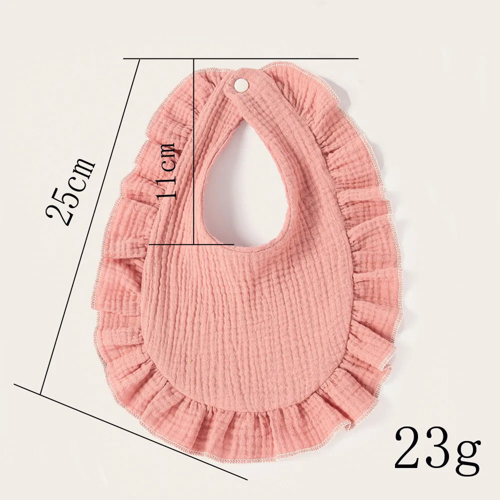 Muslin Cotton Baby Bibs & Burp Cloths - Ruffle Bandana Drool Bibs for Newborns