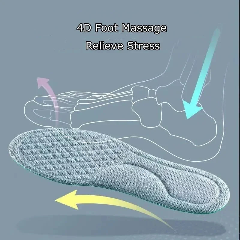 Summer Breathable Deodorant Sports Insoles – Sweat‑Absorbing, Shock‑Absorbing Shoe Inserts, Trim‑to‑Fit EU 35–46 (235–285 mm)