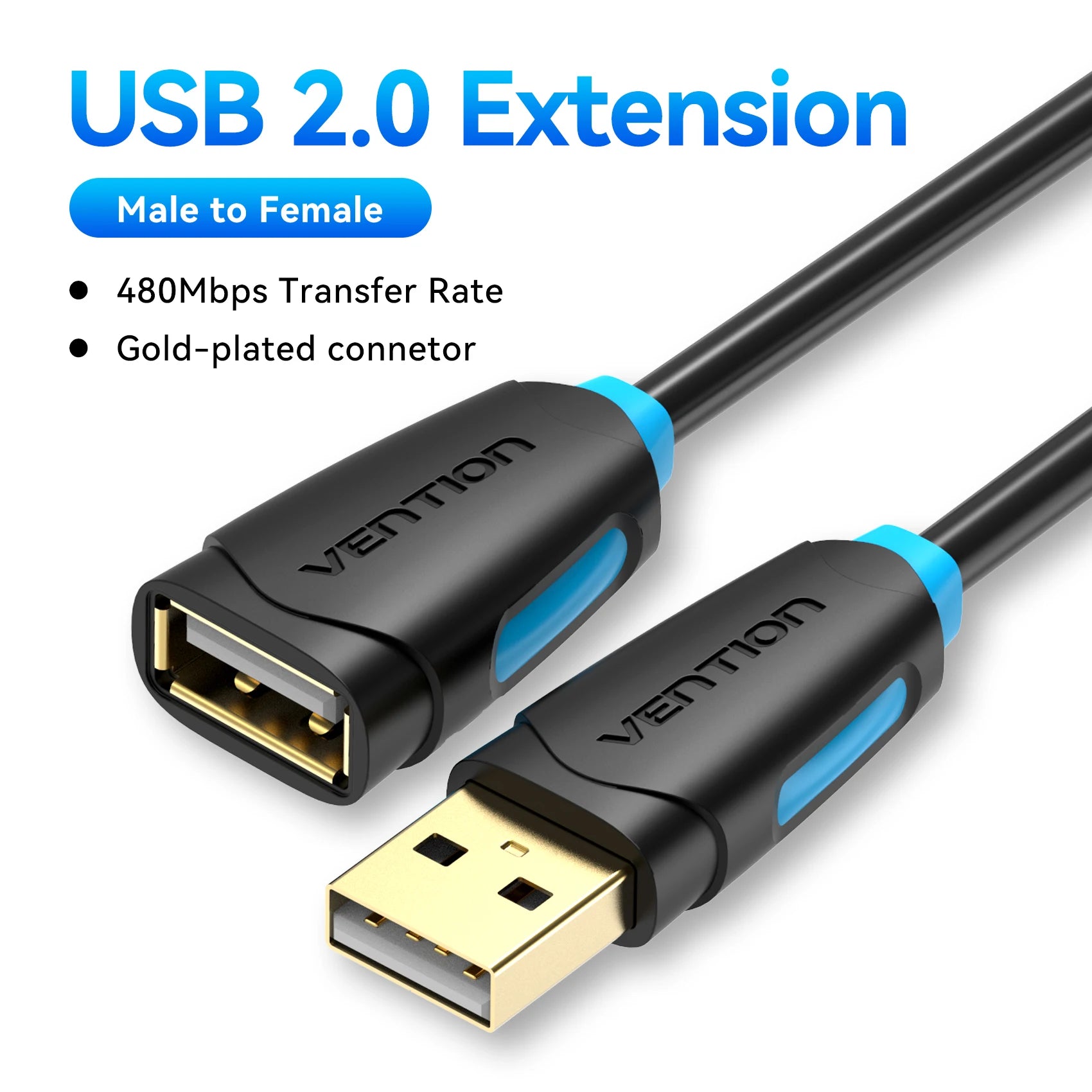 USB 3.0 Extension Cable (Male to Female) – 5Gbps High-Speed USB-A Data & Charging Cord for Smart TV, PS4, Xbox One, PC, Printers