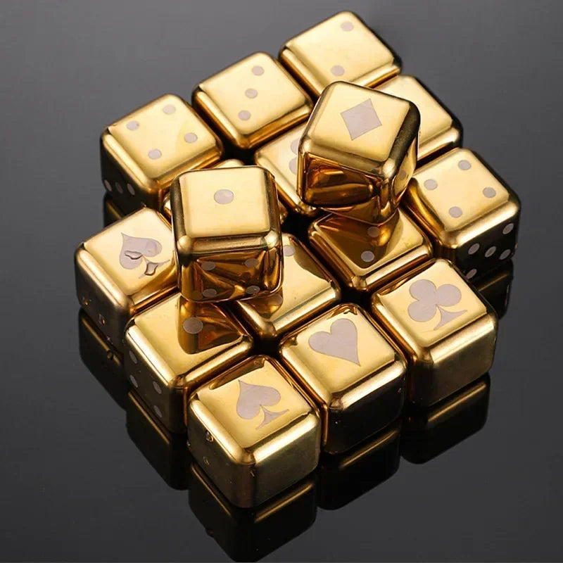 Stainless Steel Reusable Whiskey Stones - Quick-Freeze Ice Cubes with Storage Tray for Whiskey Wine Beer