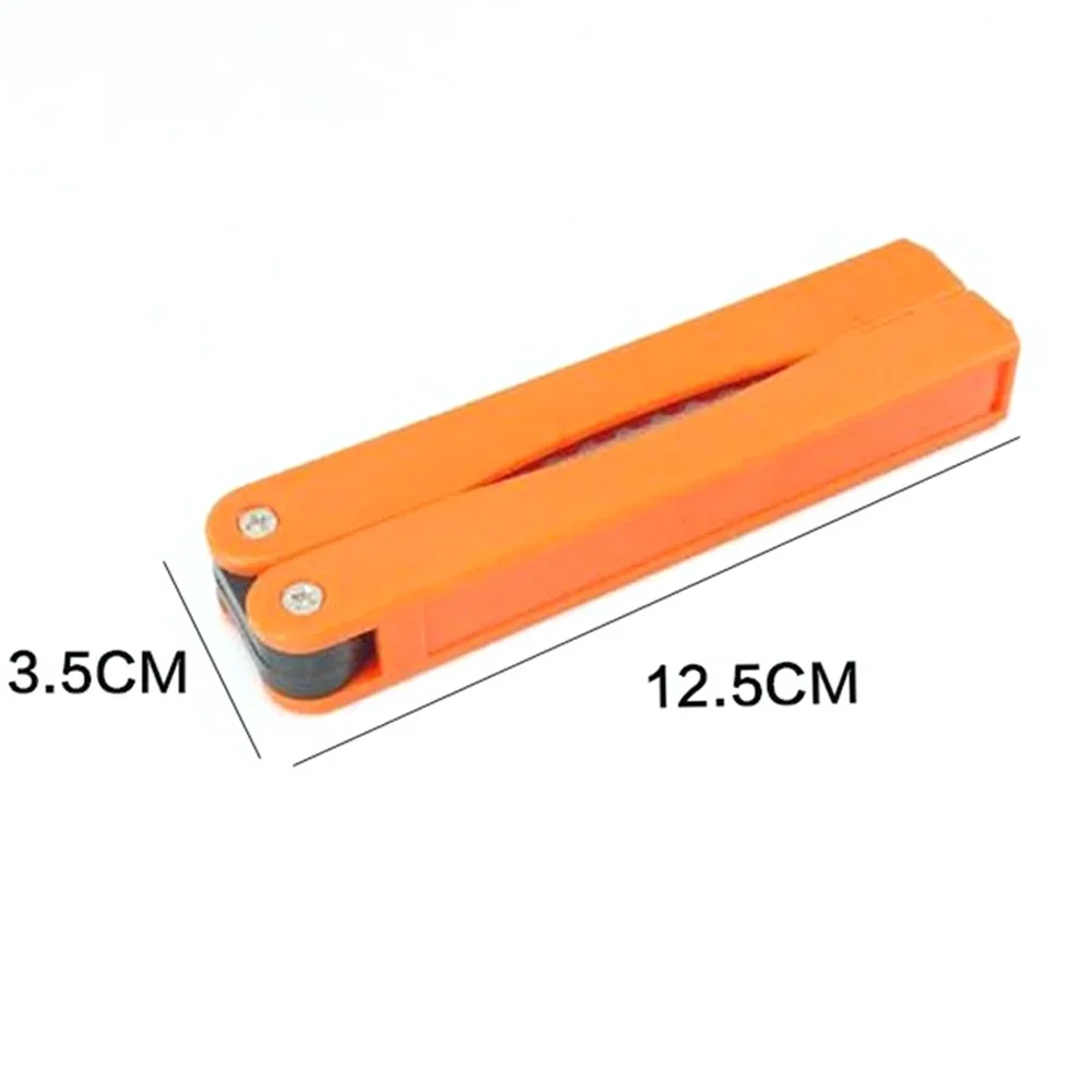 Portable Folding Pocket Knife Sharpener - Double-Sided Diamond Whetstone for Kitchen, Camping & Outdoor Use