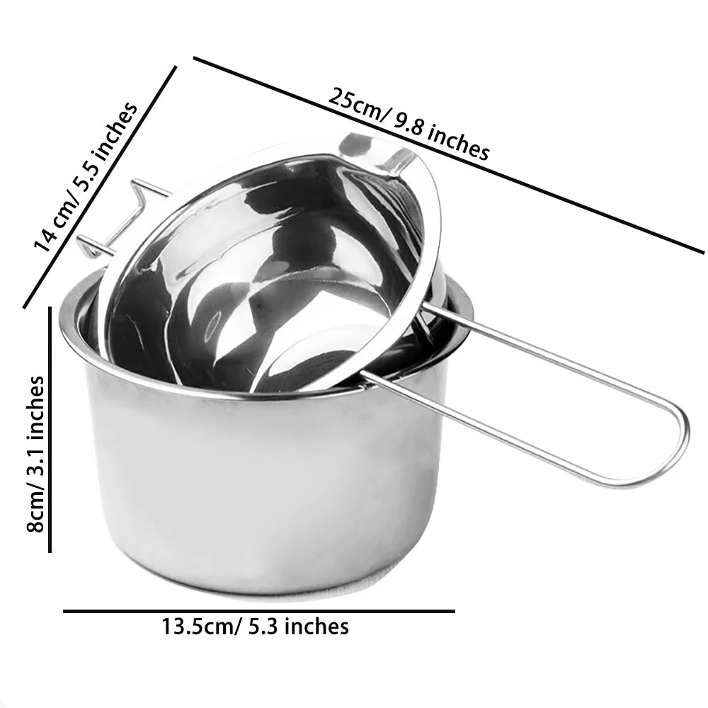 Stainless Steel Double Boiler Wax Melting Pot – Candle Making DIY Starter Kit (600ml/20oz & 900ml/30oz Options)