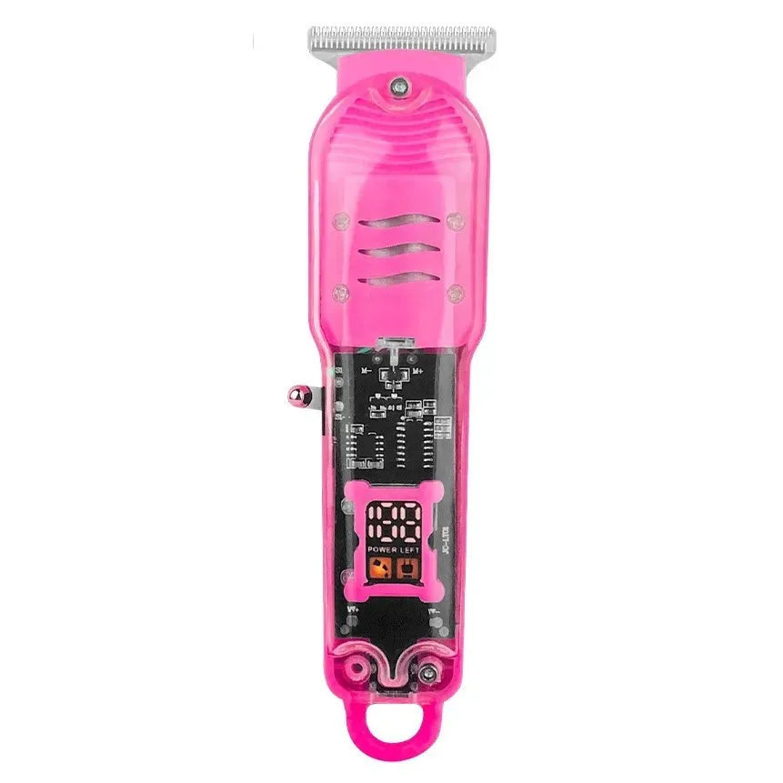 2-in-1 Professional Wireless Beard Trimmer and Hair Clipper with LCD and Transparent Body
