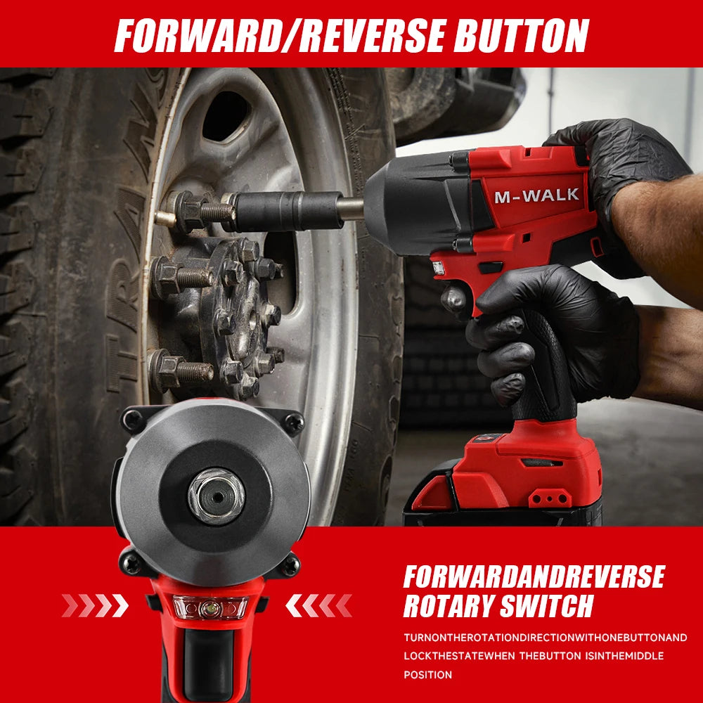 Mid-Torque Cordless Impact Wrench 18V Brushless 1300 N·m High-Speed Electric Power Tool for Car & Truck Repair