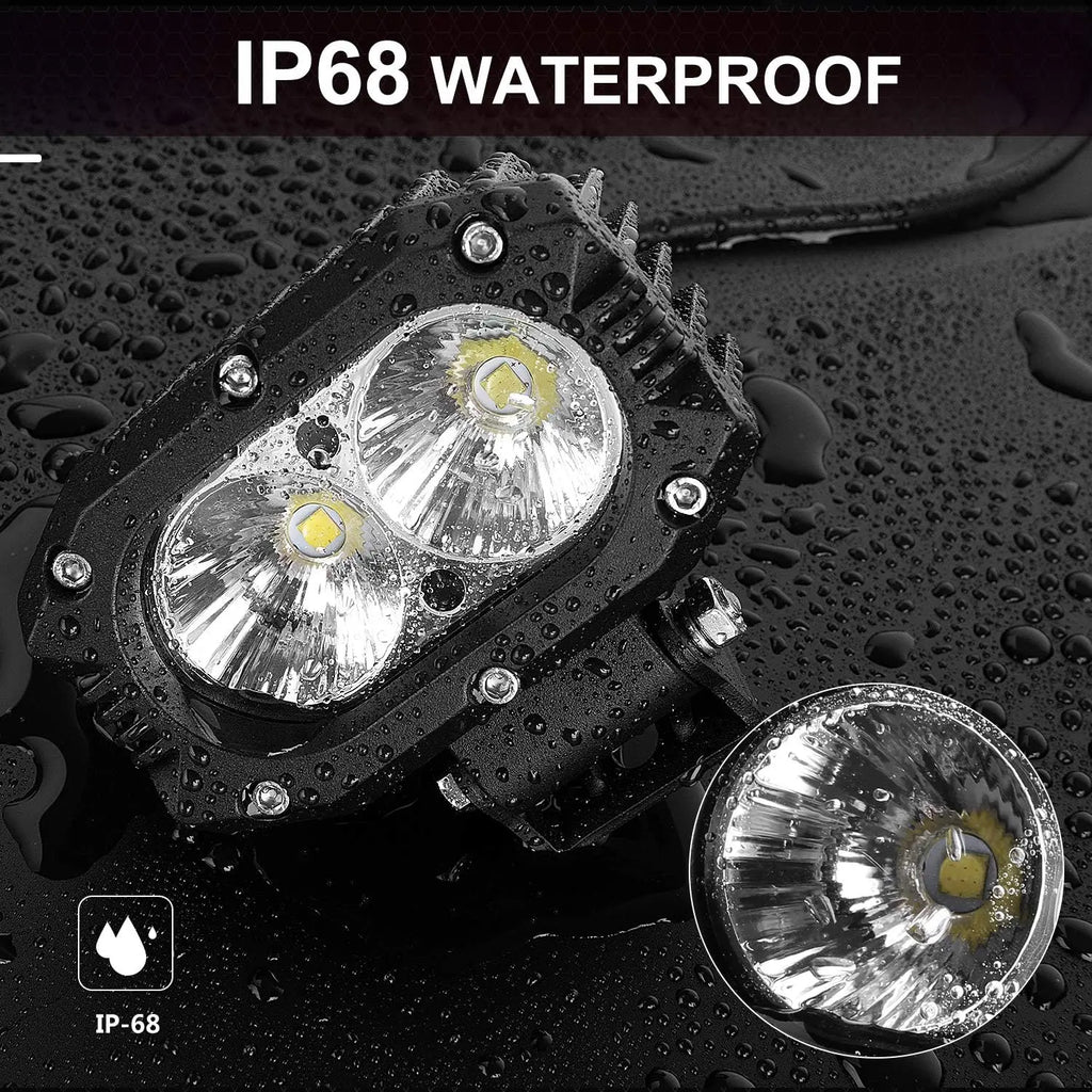 4 in (100 mm) LED Pod Light - Combo Spot + Flood Beam 9-30V Driving Work Fog Light for Car Motorcycle ATV UTV SUV Off-Road 4x4 Boat Truck