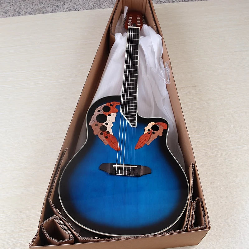 41-Inch (104 cm) Acoustic-Electric Classical Guitar — High-Gloss Spruce Top, Round Back, 6-String 20-Fret