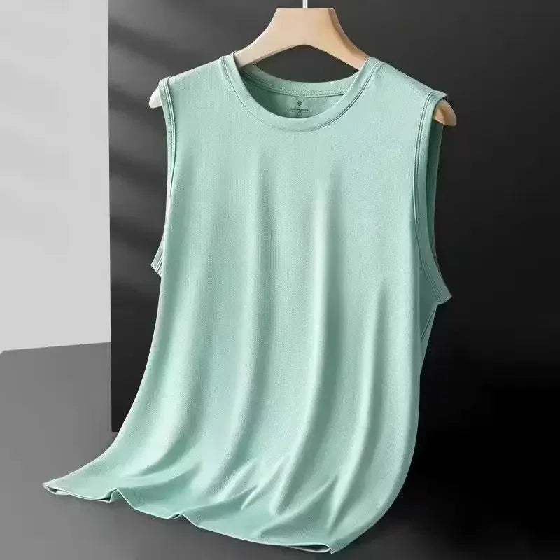 Men's Ice Silk Mesh Tank Top Lightweight Breathable Sleeveless Sports Vest for Summer