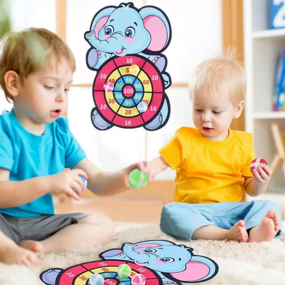 Sticky Ball Dartboard Target for Kids – Soft Throwing Dart Game Indoor & Outdoor, Ages 3+