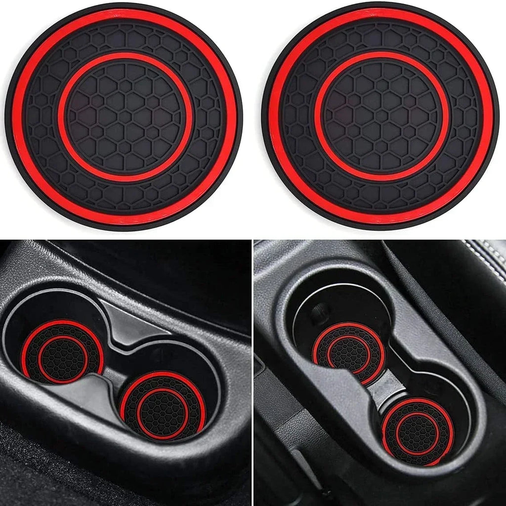 2-Piece Universal Anti-Slip Car Cup Holder Coasters, Dustproof Durable Interior Protectors