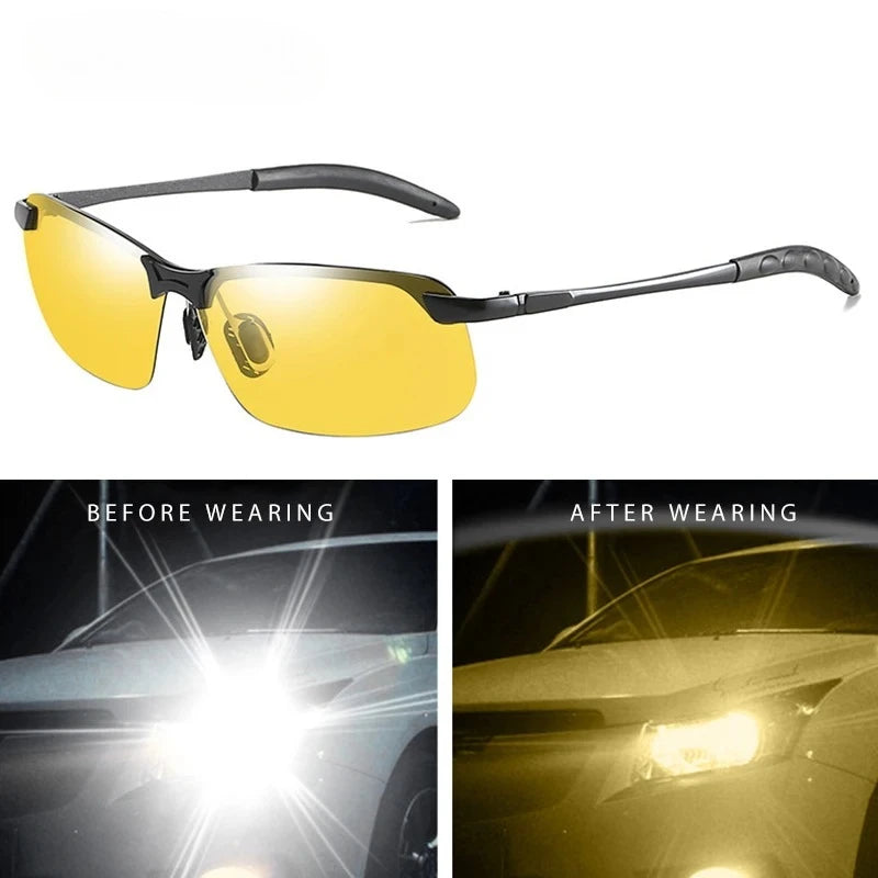 Men's Photochromic Polarized Sunglasses UV400 Color-Changing Driving & Fishing Eyewear