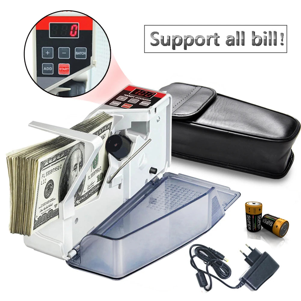 Portable Mini Money Counter - Compact Banknote & Currency Counting Machine, 600 pcs/min