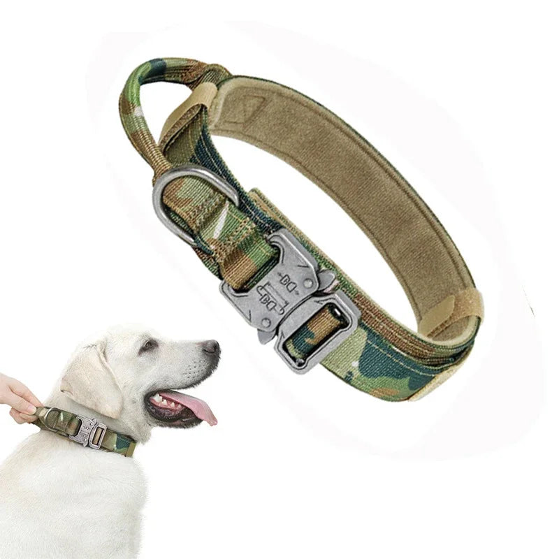 Tactical Dog Collar with Quick-Release — Adjustable Nylon Training Collar for Medium to Large Dogs, M/L/XL (14–25 in / 36–63 cm)