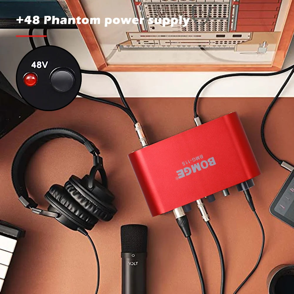 USB Audio Interface 24-bit/192kHz – Professional Sound Card with Headphone Monitor Amplifier for Live Recording