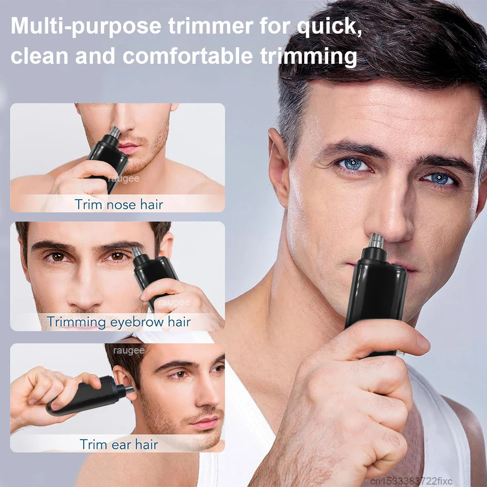 Rechargeable Nose Hair Trimmer – Portable Electric Nose & Ear Hair Remover for Men with USB-C, LED Display, IPX7 Waterproof
