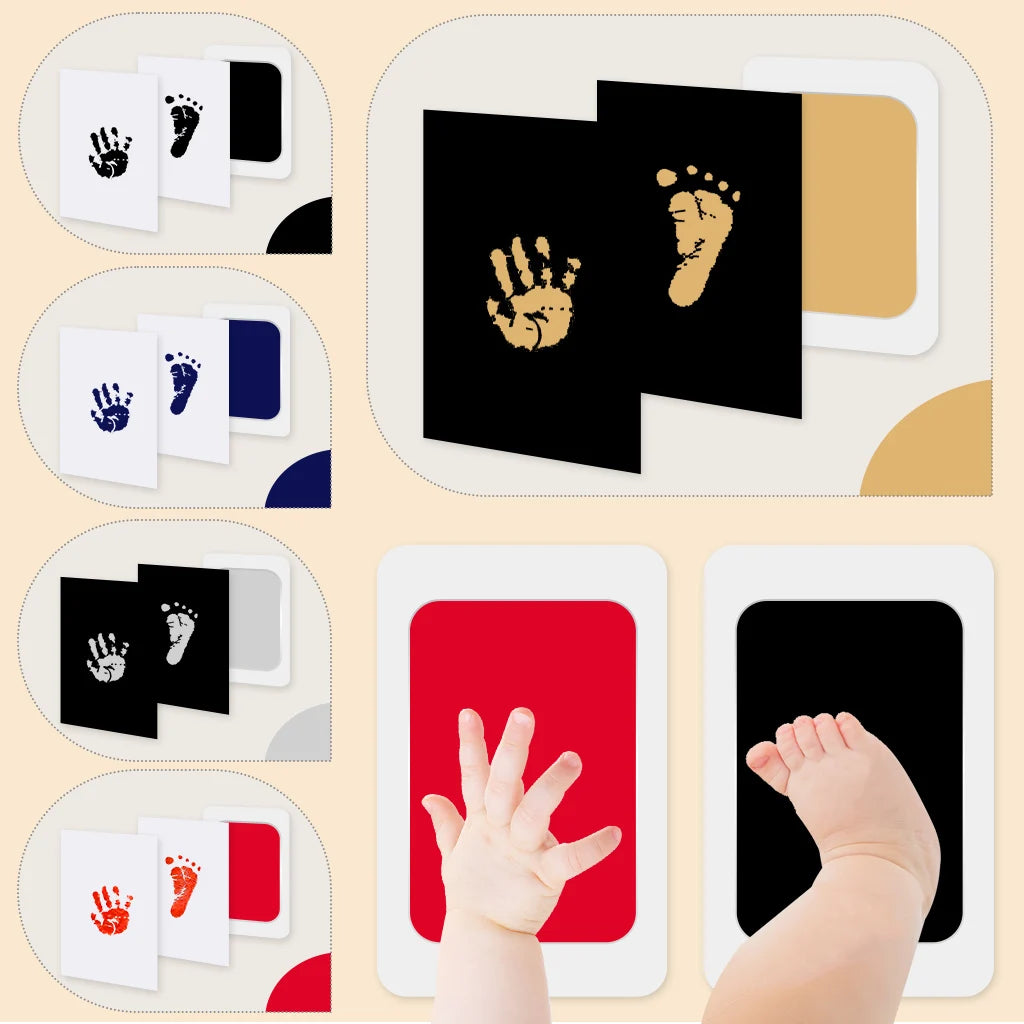 Baby Handprint & Footprint Keepsake Kit – Clean Touch Inkless Prints with Dog Paw Option, 2 Art Cards Included