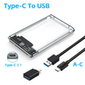 USB 3.0 2.5-Inch (63.5 mm) SATA HDD/SSD Enclosure — Up to 6TB, 5Gbps, Transparent Case, Plug & Play