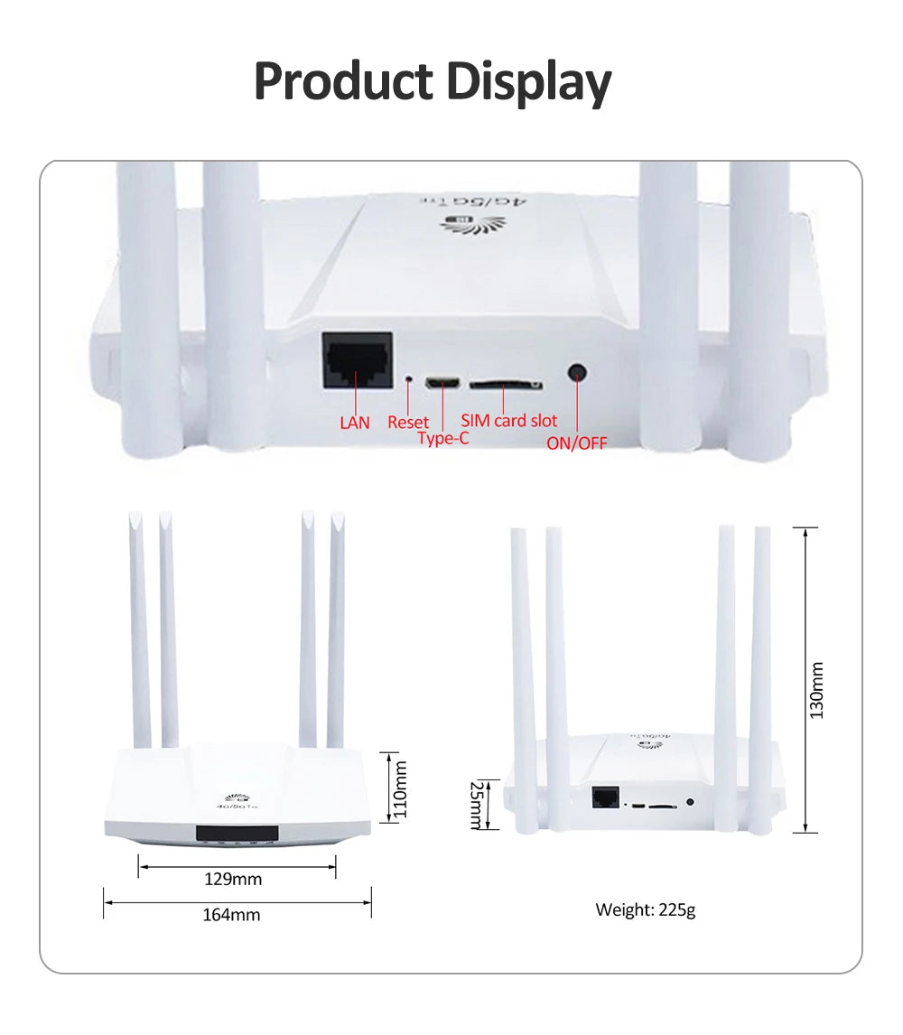 Unlocked 4G LTE Portable Wi-Fi Router 3000mAh USB-Powered Mobile SIM Hotspot - Travel & Home
