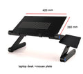 Adjustable Aluminum Laptop Lapdesk with Cooling Fan and Mouse Pad for 11–15.6-Inch Laptops