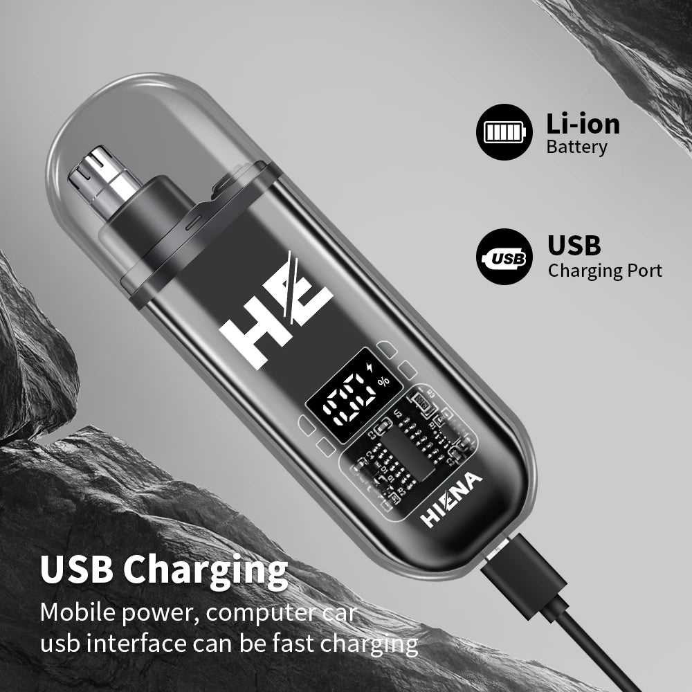 Portable Electric Nose & Ear Hair Trimmer for Men, Rechargeable Mini Pocket Eyebrow Clipper - Painless Grooming