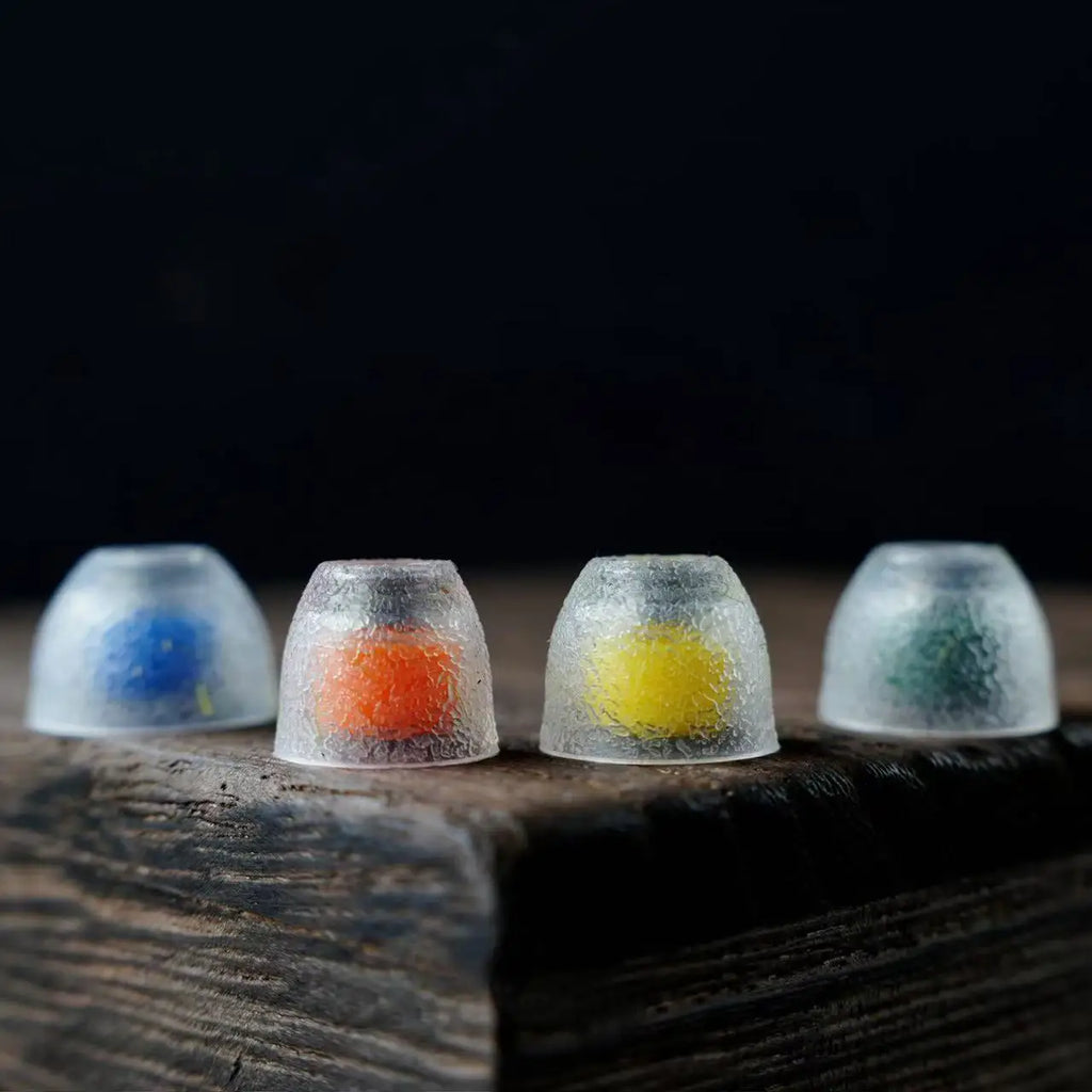 Liquid Silicone Hybrid Ear Tips with Venturi Stainless Steel Nozzle – Color-Coded XS/S/M/L