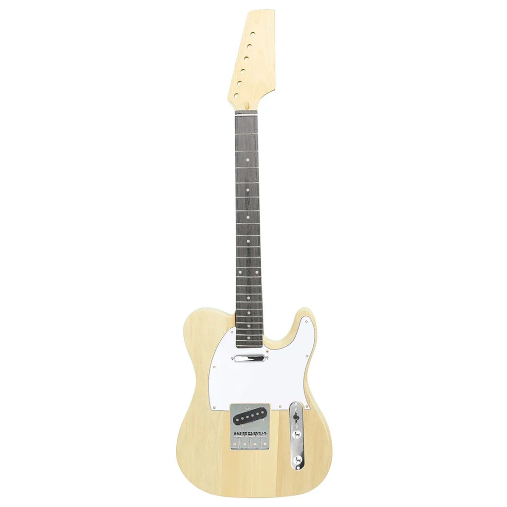 DIY 39-Inch 6-String Electric Guitar Kit — 22 Frets, Basswood/Maple Body, 2 Single-Coil Pickups, Hand-Assembled Parts