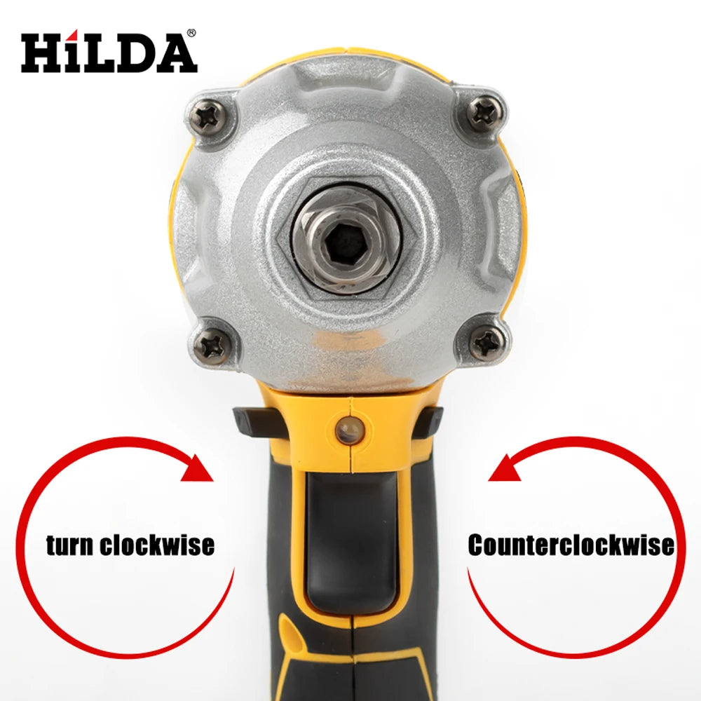 Cordless Brushless 1/2-Inch (12.7mm) Electric Impact Wrench — 21V Compatible, 520 N·m Torque, High-Speed Power Tool for Home DIY