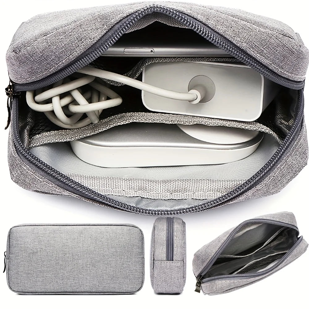 Travel Cable Organizer Bag for Electronics - Cord Case for Power Banks & SD Cards