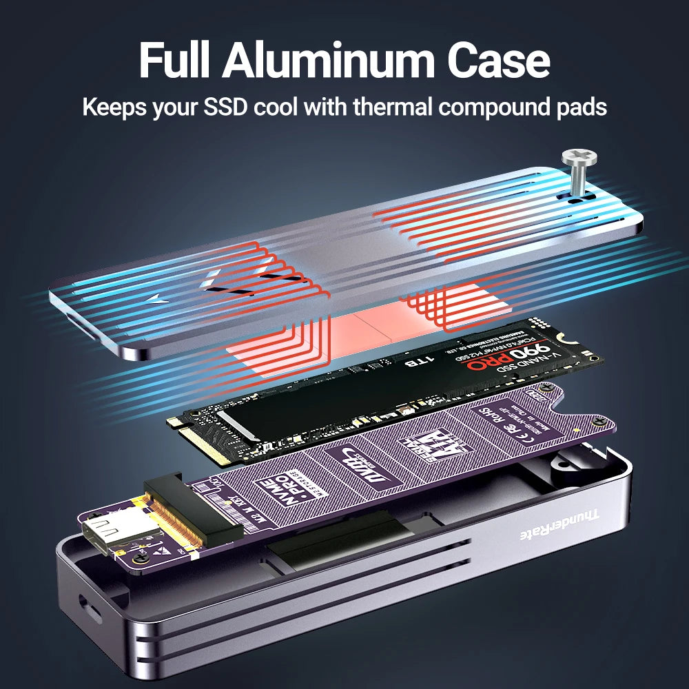 M.2 NVMe & SATA SSD Enclosure with Visual Display — USB 3.2 Gen 2 10Gbps, M-Key & B+M Key, UASP TRIM, Hot-Swap