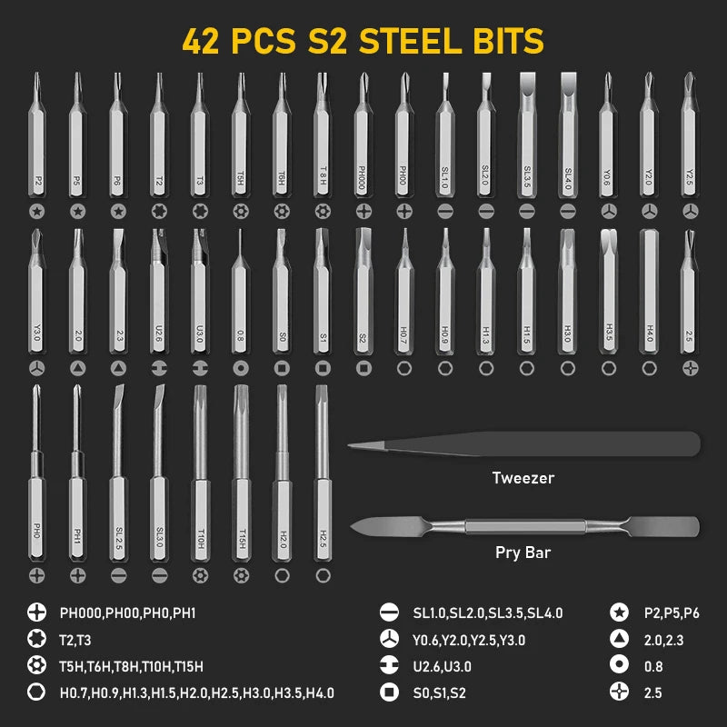 5-Speed Precision Electric Screwdriver Set — Rechargeable 3.7V 42-Bit DIY Phone Repair Kit (Up to 3.5 N·m)