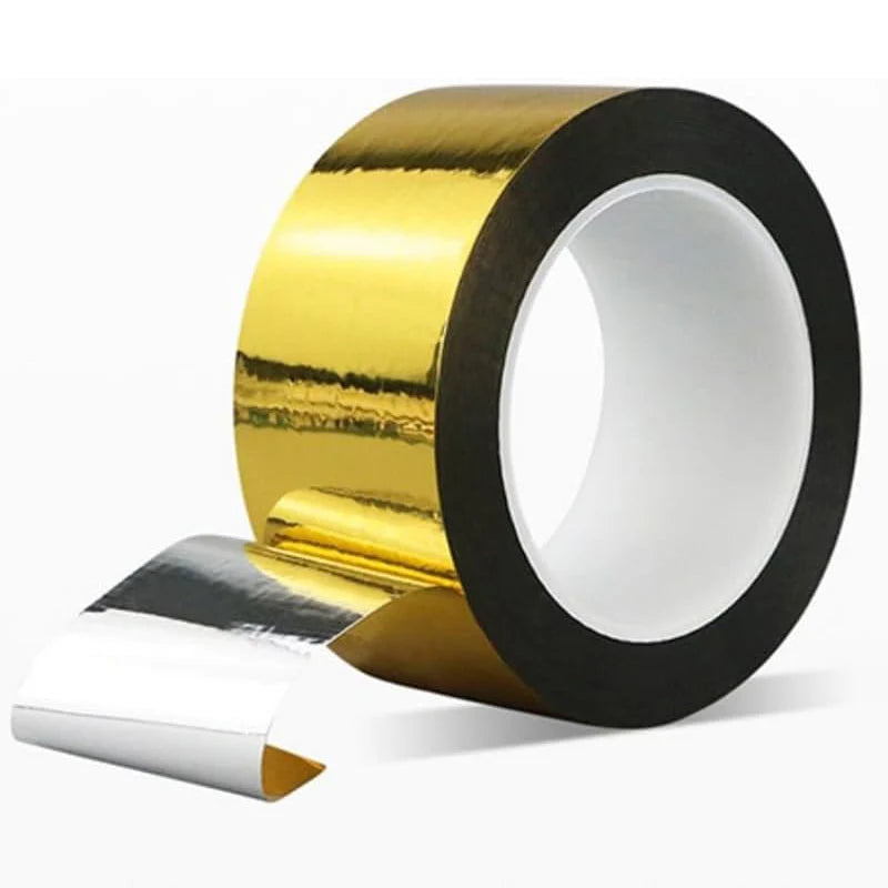 50m (164 ft) Gold Metallic Washi Tape Mirror Foil – Decorative DIY Tape for Gift Wrapping, Wall Decor & Holiday Crafts