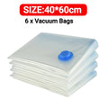 Reusable Vacuum Storage Bags — 7 Sizes, Space-Saving Clothes & Blanket Organizer (Works with Hand Pump or Vacuum Cleaner)