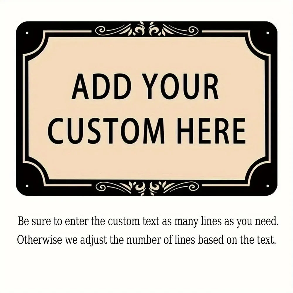 Custom 2D Metal Wall Sign 20 x 30 cm (7.9 x 11.8 in) Unframed Tin Plaque - Decorative Indoor & Outdoor Yard Ornament